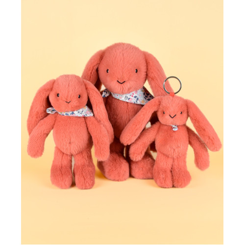 Doudou Plyšový zajačik so šatkou terakotový 35 cm