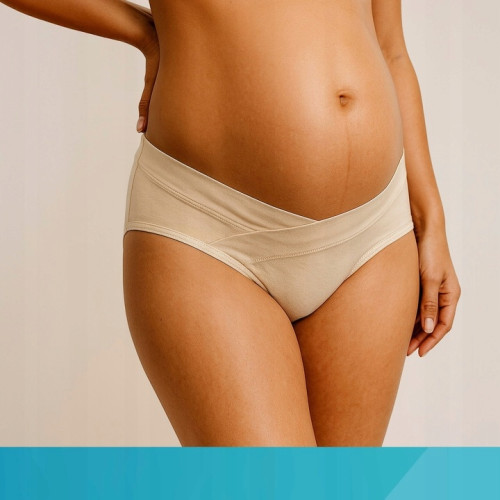 Nohavičky pre tehotné Canpol babies MumFit pohodlné 2 ks, čierne, béžové - XL