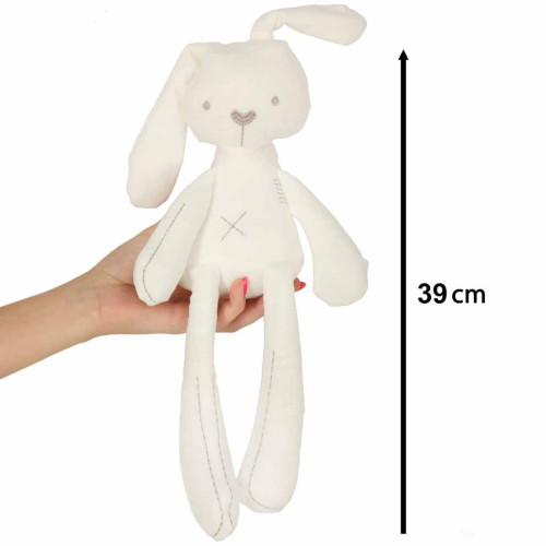 Plyšový maznáčik pre deti Bunny Love, smotanový, 54 cm