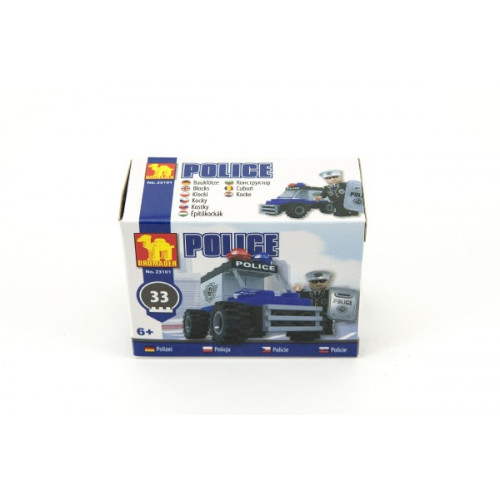 Teddies Stavebnica Dromader Polícia Auto 23101 33ks v krabici 9,5x7x4,5cm