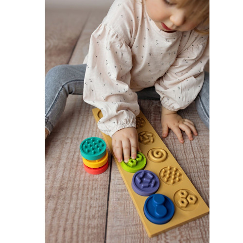 Puzzle senzorické kolieska XL, pastelové