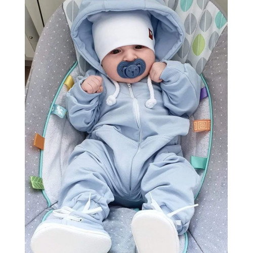 Z & Z Detský teplákový overal s kapucňou, sv.modrý, veľ. 62