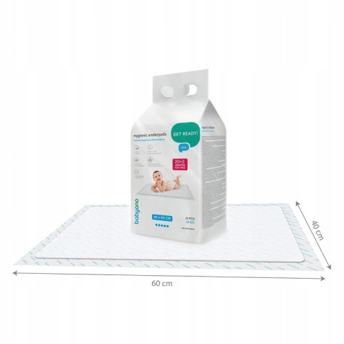 Hygienické podložky 40×60 cm 20 ks + 2 ks, absorpčné