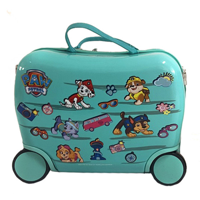 Detský kufor na kolieskach Labková patrola – cestovný kufrík Paw Patrol, 28 l, tyrkysový