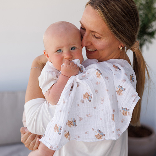 Mušelínové plienky BabyOno, Super Soft béžové, 100% bavlna, 3 ks x 70x70 cm, Medvedík I