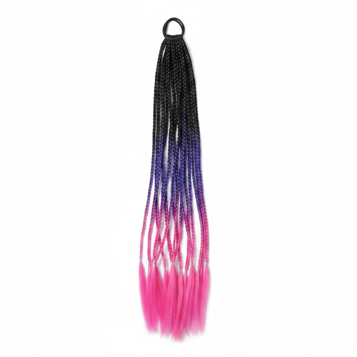 Copíky s gumičkou Crazy braids Pink 60cm