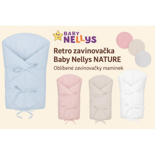 Klasická retro zavinovačka NATURE šnurovacia s výplňou - biela