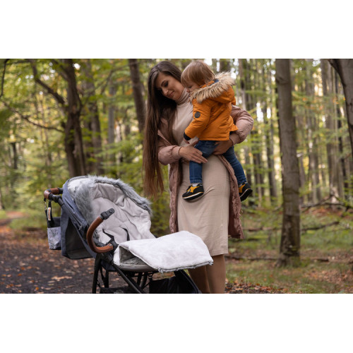 Prešívaný fusák s kožušinou SENSILLO OLAF - jasno sivý