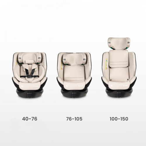 Autosedačka Lumi i-Size 40 - 150 cm, Isofix, 360 °, rastová, od 0m + do 12 rokov - zelená