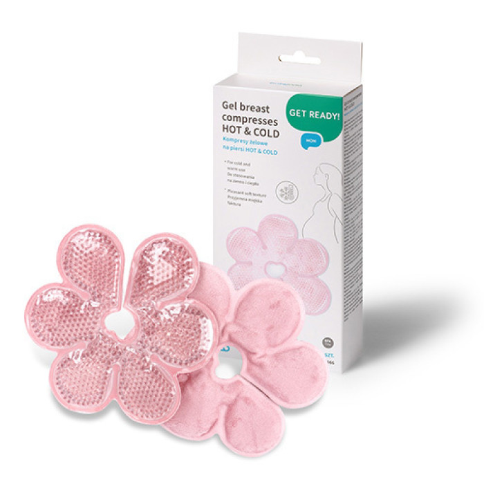 Gélové kompresy na prsia BabyOno Hot & Cold 20×20 cm – sada 2 ks