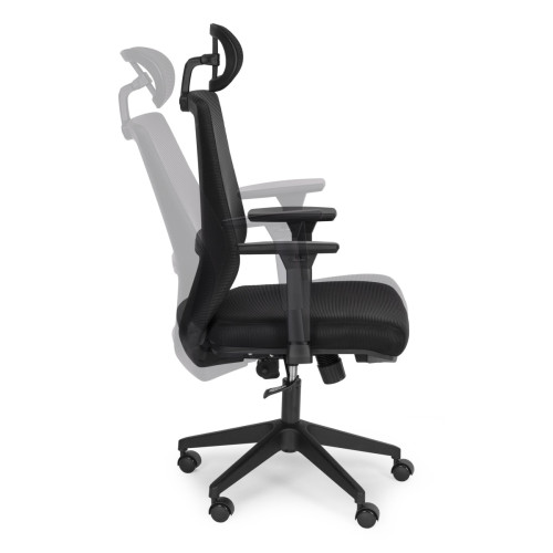 Otočné kancelárske kreslo s ergonomicky tvarovaným operadlom a opierkou hlavy
