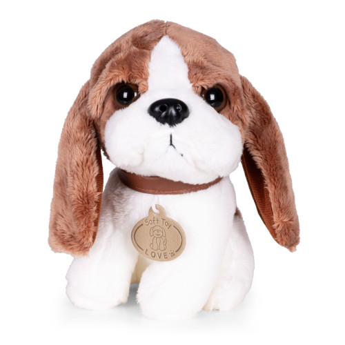 Plyšový psík Beagle v kabelke pre deti REO + kefka na česanie srsti