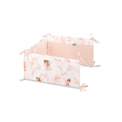 Mantinel do postieľky, mušelín, bavlna - Víla Ema, ružová biela