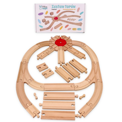 Drevená súprava koľajníc, 37 dielov – Adam Toys