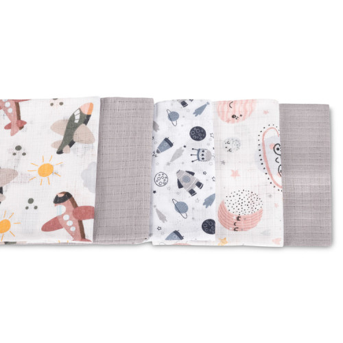 Tetra plienky Basic 70×80 cm Cosmos grey - sada 5 ks, 100% bavlna