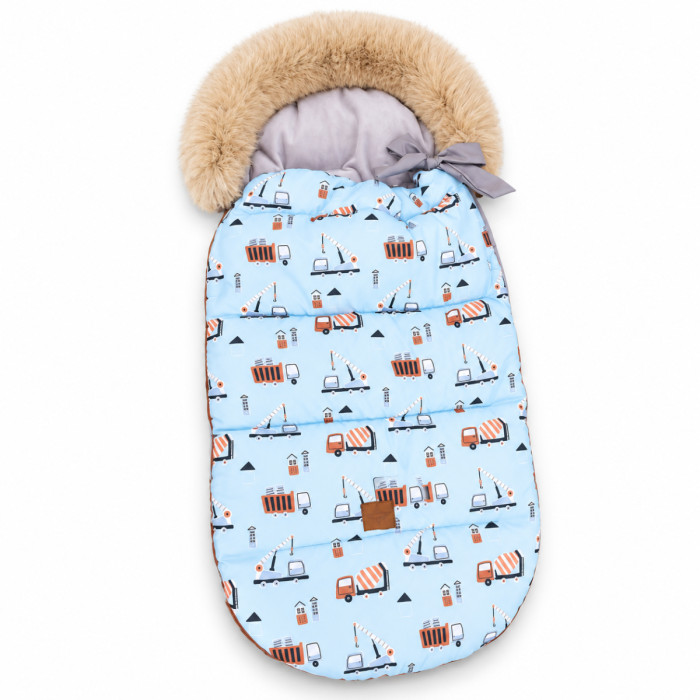 Baby Nellys Detský fusak maxi PREMIUM Stroje, modrý - 110 x 50 cm