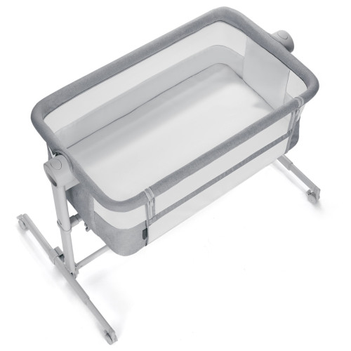 Prístavná postieľka 2v1 Kinderkraft NESTE UP 2 Light Grey s matracom