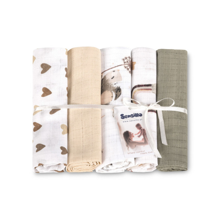 Tetra plienky Basic 70×80 cm Mouse beige - sada 5 ks, 100% bavlna