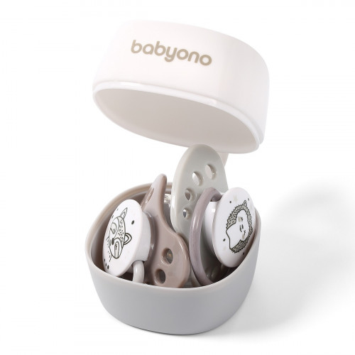 BabyOno Puzdro na cumlík Natural Nursing - sivé