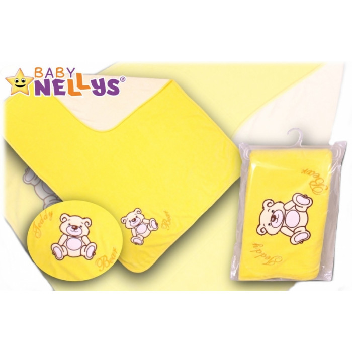 Baby Nellys Deka / dečka froté / velúr - Macko Teddy - krémová Baby Nellys Deka / dečka froté / velúr - Macko Teddy - krémová