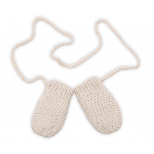 Detská sada, zimná čiapka so šálom + rukavičky 3D, Teddy Bear - béžová