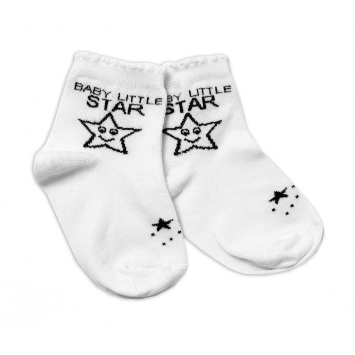 Bavlnené ponožky BabyLittle Star - biele, veľ. 104/116