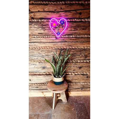 LED NEON LIGHT lampička Srdce, LED Neon lampička USB dekorácia