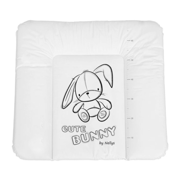 NELLYS Prebaľovacia podložka, mäkká, Cute Bunny, 85 x 72cm, biela