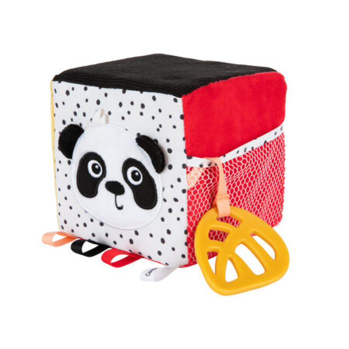 Senzorická kontrastná kocka pre bábätko Canpol babies BabiesBoo s klipom