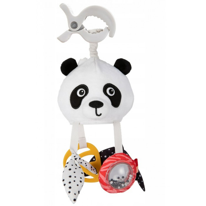 Závesná plyšová hračka s hrkálkou a klipom Canpol Babies, Panda