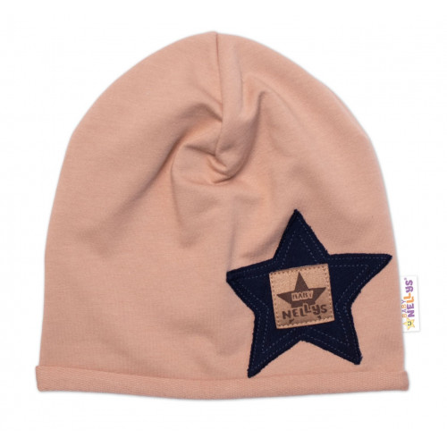 Detská čiapka bavlna, Baby Star, Baby Nellys, cappuccino, veľ. 104/134
