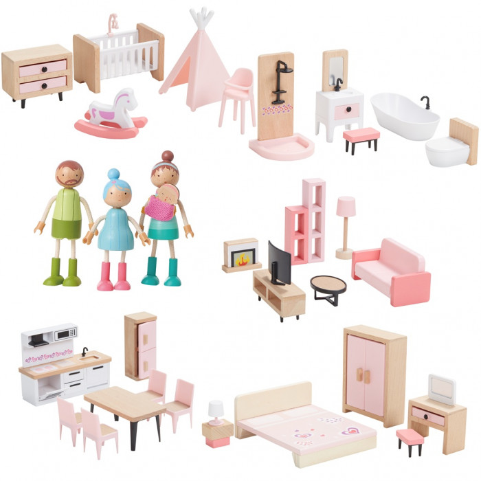 2Kids Toys Súprava nábytku s rodinou 5 v 1