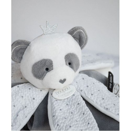 Doudou Darčeková sada - plyšový muchláčik panda 26 cm