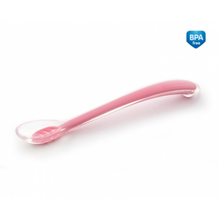Canpol babies Silikónová lyžička mäkká Lísteček - ružová