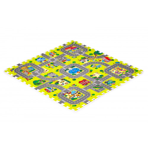 Penové puzzle, podložka - Mesto, 9 dielov