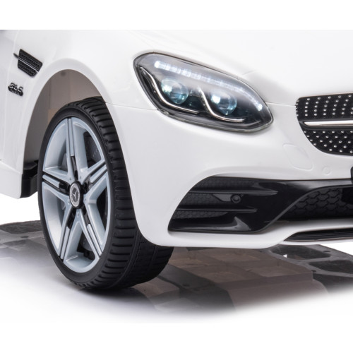Elektrické autíčko Mercedes SLC-300 s diaľkovým ovládaním a LED svetlami, biele