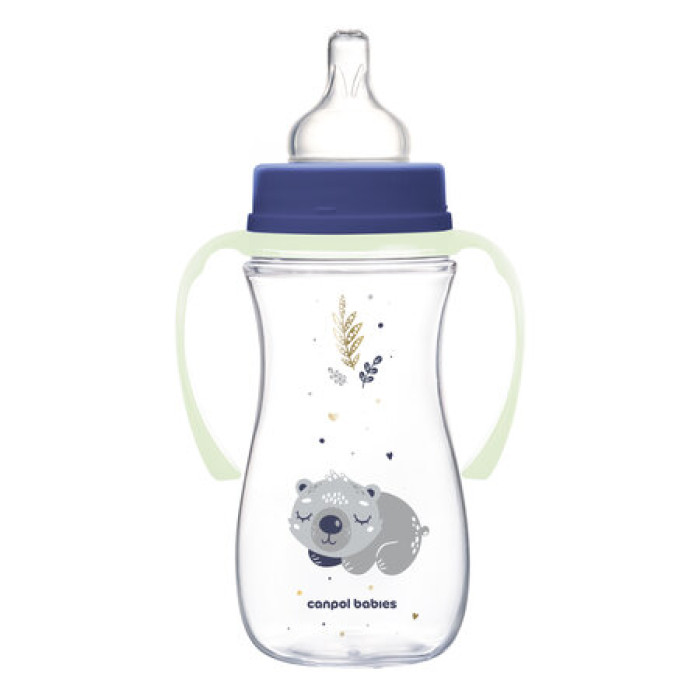 Antikoliková dojčenská fľaša Canpol babies EasyStart 300 ml Sleepy Koala s úchytmi