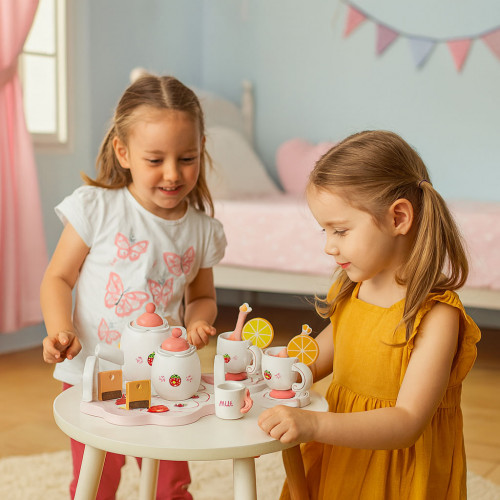 Drevený detský čajový set – hra na čajový posedenie