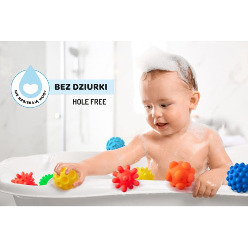Tullo Senzorické loptičky farebné 8 ks bez dierok – 59–77 mm, 0m+