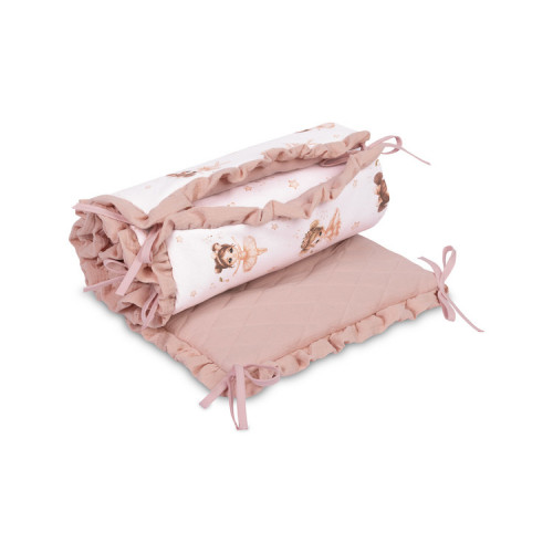 Mantinel do postieľky, mušelín 180x40cm (3x60x40cm) - Baletka, púdrovo ružová