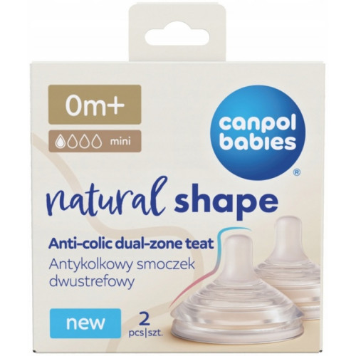 Natural Shape antikolikový cumlík – silikónový, DuoFlex, bez BPA, 0m+