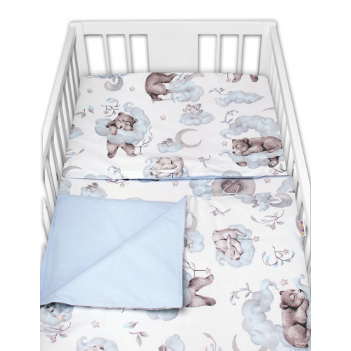 6-dielna výhod. sada s darčekom pre bábätko Baby Nellys, 120x90 Zvířátka na mráčku, modrá