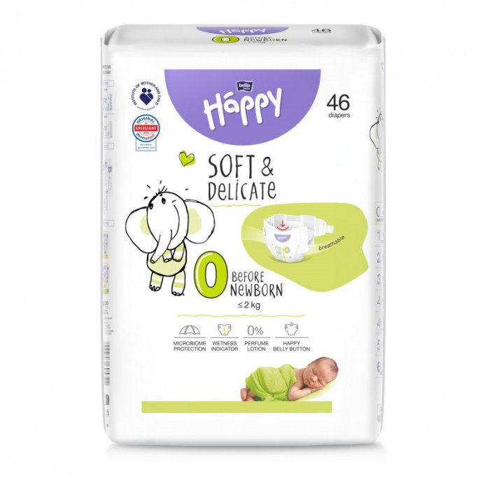 Bella Baby Happy Soft & Delicate Plienky Before Newborn 0, do 2 kg
