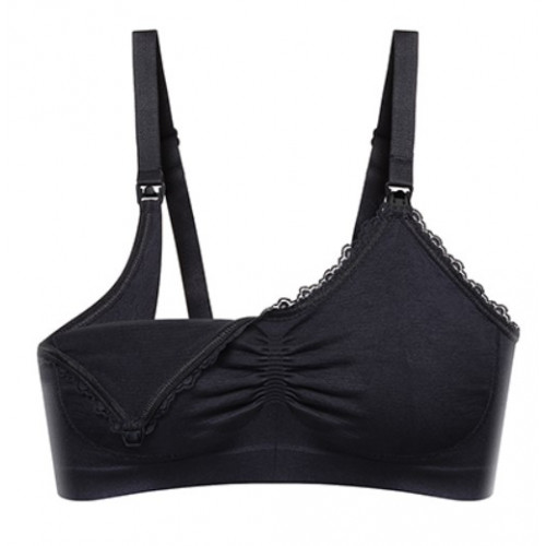 Dojčiacia podprsenka s čipkou BabyOno, čierna, B70-75 cm