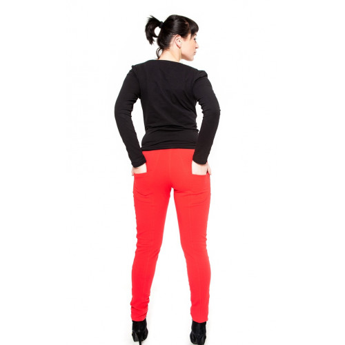 Tehotenské nohavice Be Maamaa - KALI červené