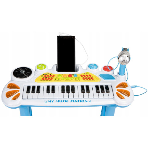 Eco Toys Klávesové organ s mikrofónom mp3 - modré