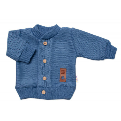 5-dielna pletená sada Baby Nellys, Boy, body, nohavice, sveter, čiapka, motýlik, modrá,80