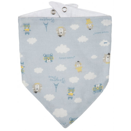 Detský mušelínový podbradník Canpol Babies - Bonjour Paris, modrý, 2 ks