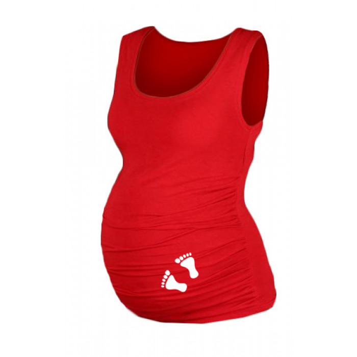 Top, tielko Dana s potlačou Nožičiek - červené, vel. S/M
