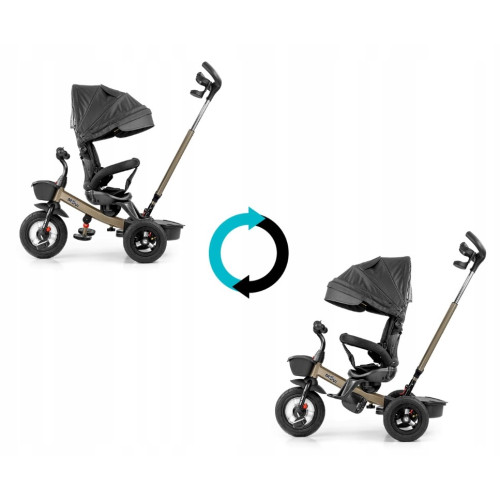 Luxusná Trojkolka Milly Mally Movi Gold 5w1, čierna